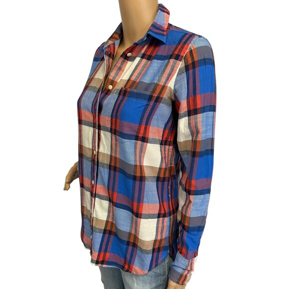 J. Crew Boy Shirt in Pacey Plaid Flannel C9828 Size 00 - Picture 6 of 14